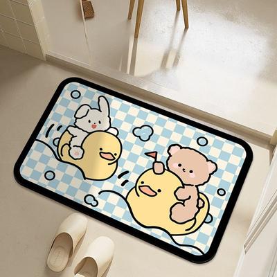 Kreslený styl diatomitové bahno koupelnová savá podložka na podlahu dveře na toaletu protiskluzová podložka na nohy domácí snadno udržovatelný koberec rohožka na dveře