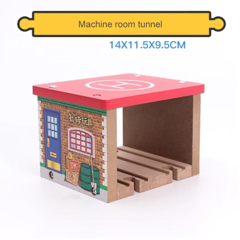 Wooden Train Track Scene Building Accessories Cave Tunnel Compatible with Thomas Tank Engine Track Toys Ages 3-6
