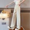 Girls' Summer Pants Summer Thin Mosquito Repellent Pants Ice Silk Black Children's Suit Wide Leg Pants