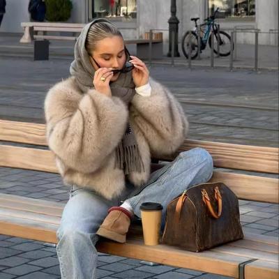 VAYLA Women Faux Fur Coat Autumn Winter High Quality Fluffy Short Coat Faux Fur Jacket Ladies Furry Fashion Coat