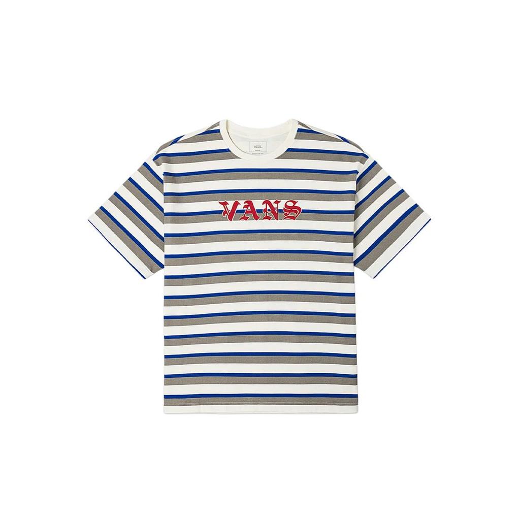 Vans Comfortable Crew Neck Pullover Short Sleeve T-Shirt Unisex Tops Off-White Striped VN000NJFEG1