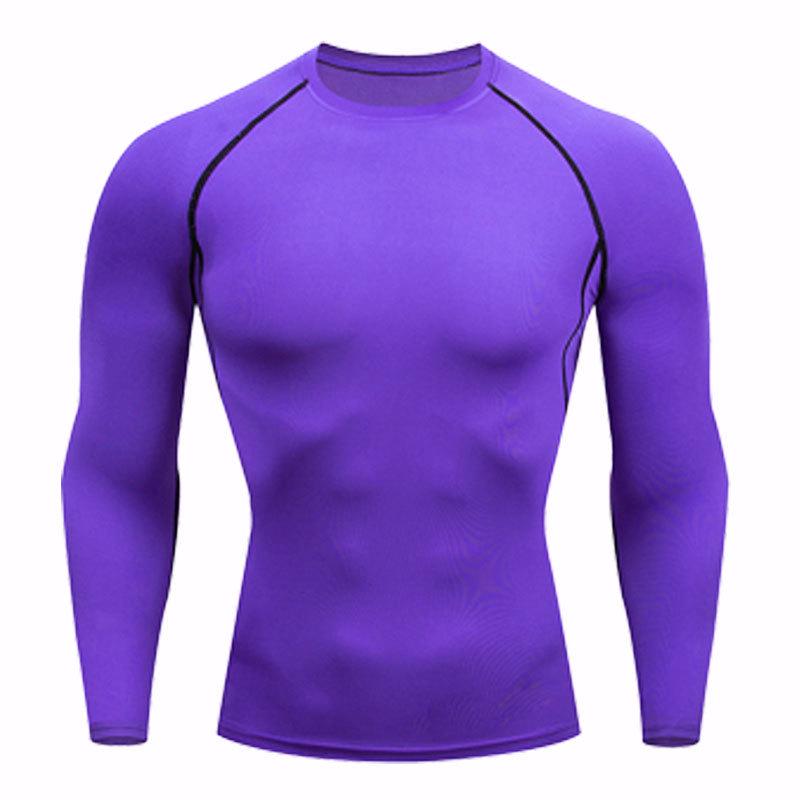 Men's Quick-Dry Long Sleeve Compression Shirt for Basketball, Football, and Running