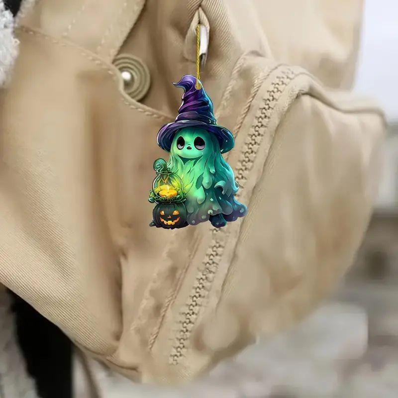 1pc Halloween Pumpkin, Imp Decoration, Flat Acrylic Car Interior Pendant