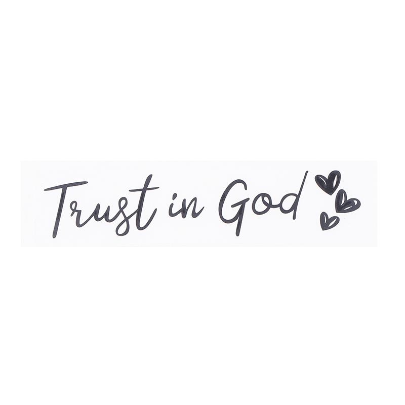 Trust In God Christian Car Sticker Faith Bible Verse Heart Rear View Mirror Bumper Vehicle Auto Decor