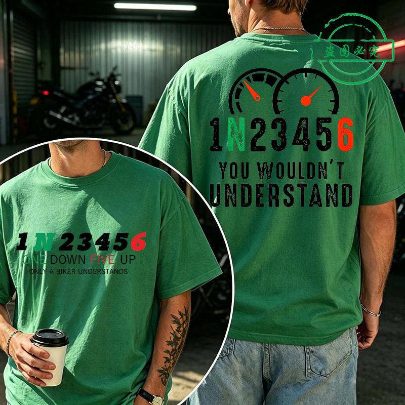 1n23456 Motorcycle Gear Shift Motorcyclist Biker Motorbike Tshirt Unisex Unisex T Shirt Funny Motorcycle Day Unisexs Clothing Tops