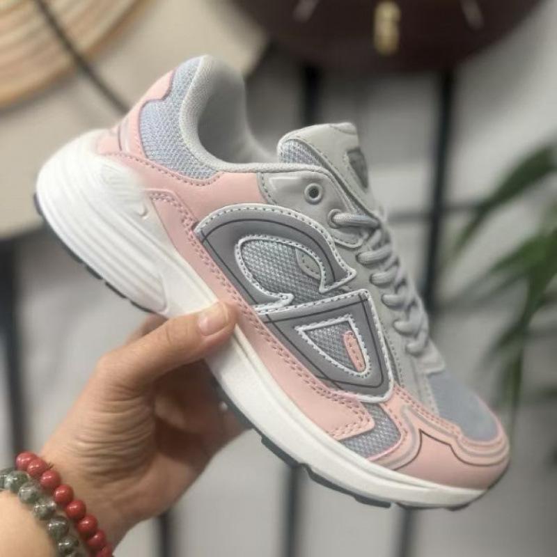 New versatile fashion casual men's and women's trend breathable sports shoes dad letter b30 heightening shoes