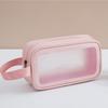 Single Layer Portable Large Capacity Makeup and Toiletries Bag Small Size Pink