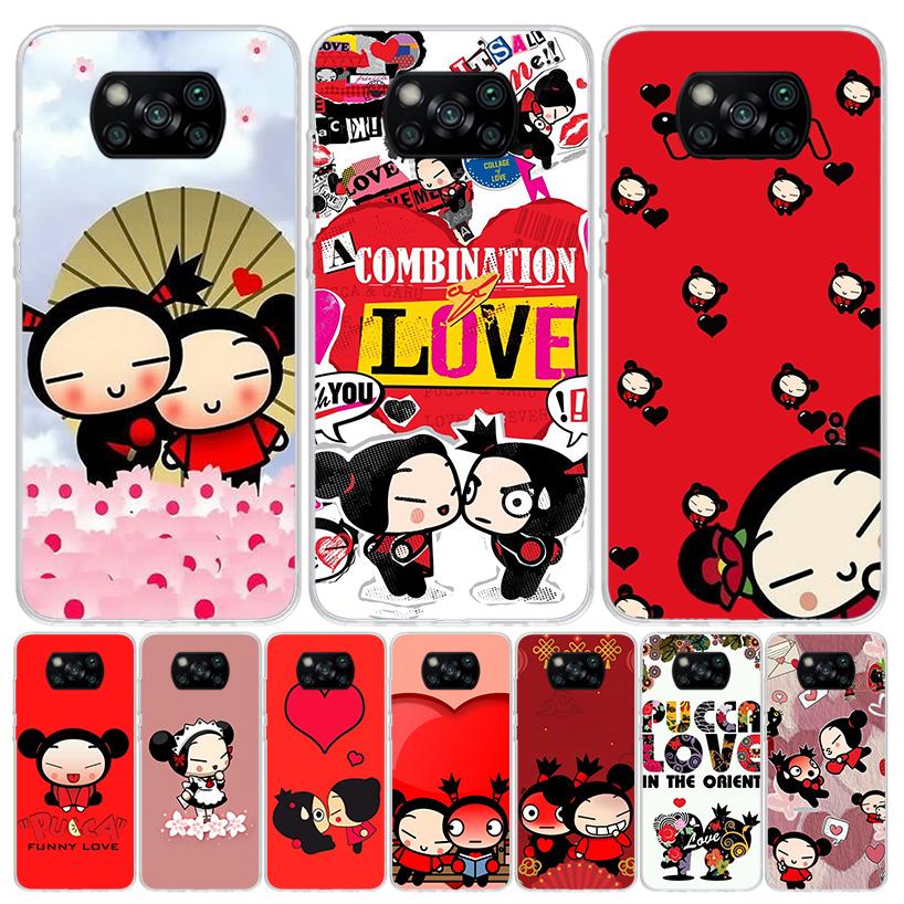 Cute Cartoon Pucca Garu Case Phone Cover for Xiaomi Poco X3 Nfc X5 X6 X7 X4 Gt F7 Ultra F6 F5 Pro F4 F3 M5S M5 M4 M3 5G Trend Fu