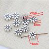 20Pcs 9Mm Silver Plated Flower Loose Spacer Beads For Jewelry Making Beaded Bracelet Necklace Accessories Diy