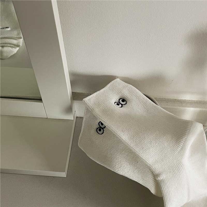 Women Warm Socks Winter Thicken White Socks Cute Kawaii Y2k Socks Preppy Girls Anime Socks Lolita Cartoon Black Harajuku
