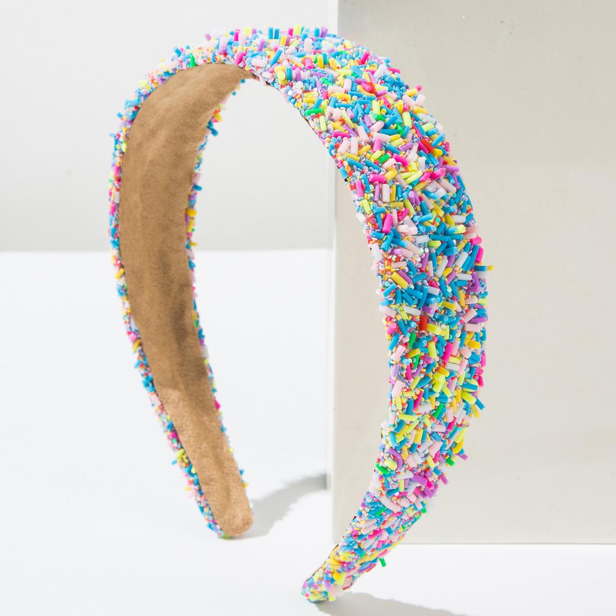 

Широкая повязка на голову Модные радужные аксессуары для волос Универсальная для выхода в свет, умывания лица Аксессуары для волос для женщин One Size синий