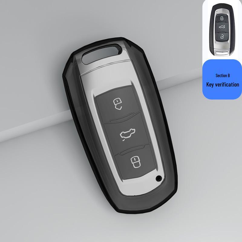 Pouzdro na klíč Geely pro Boyue, Binrui, Xingrui, Geometry E, Emgrand, Icon, Vision, Xingyue L - Průhledný obal s přezkou