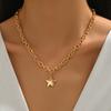 Women's Glossy Pentagram Pendant Necklace Daily Accessory