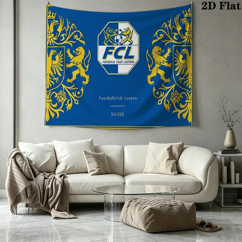 Luzern FC Wall Tapestry Aesthetic Wall Hanging Printed Fabric Blanket Decorative Tapestries for Bedroom Living Room Home Decor