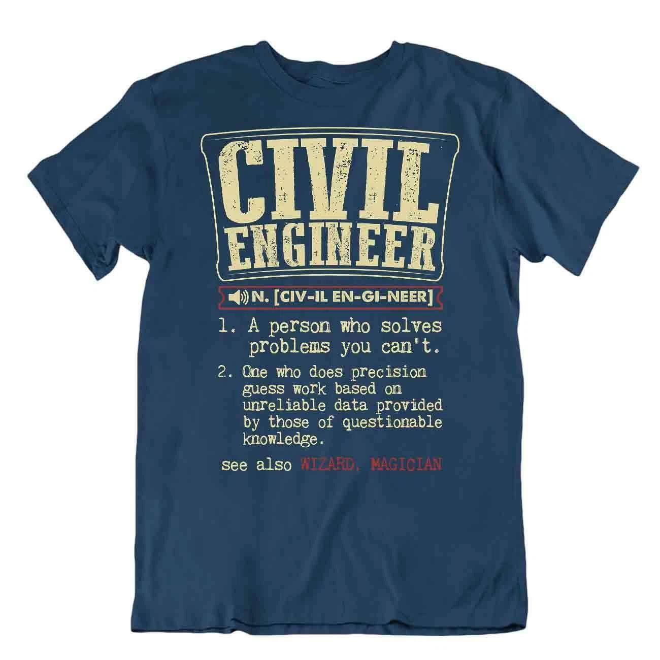 Civil Engineer T Shirt Teacher Joke Shirts Funny Retro Tee S