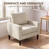 Accent Chair, Removable Pillow Linen Armchair with Comfy Spring Cushion for Living Room, Bedroom, Study, Cream