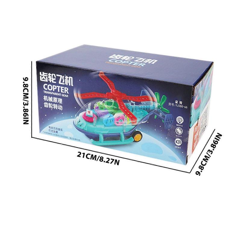 Universal Transparent Gear Toy Car Music Luminous Helicopter Children Boys Toy Playsets