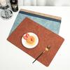 Nordic Embossed PVC Leather Placemats Heat Resistant Non Slip Dining Table Mats Elegant Hotel Home Western Food Table Pads