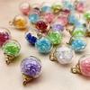 40pcs/pack Transparent Glass Ball Pendant DIY Handmade Jewelry Accessories Mixed Color Artificial Diamond Glass Ball