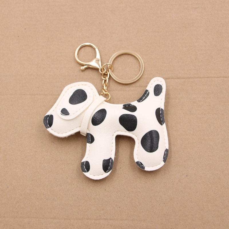 Multi Purpose Spotted Dog PU Keychain Accessory For Cars And Bags Featuring Sturdy Alloy Clip Keychain Pendant
