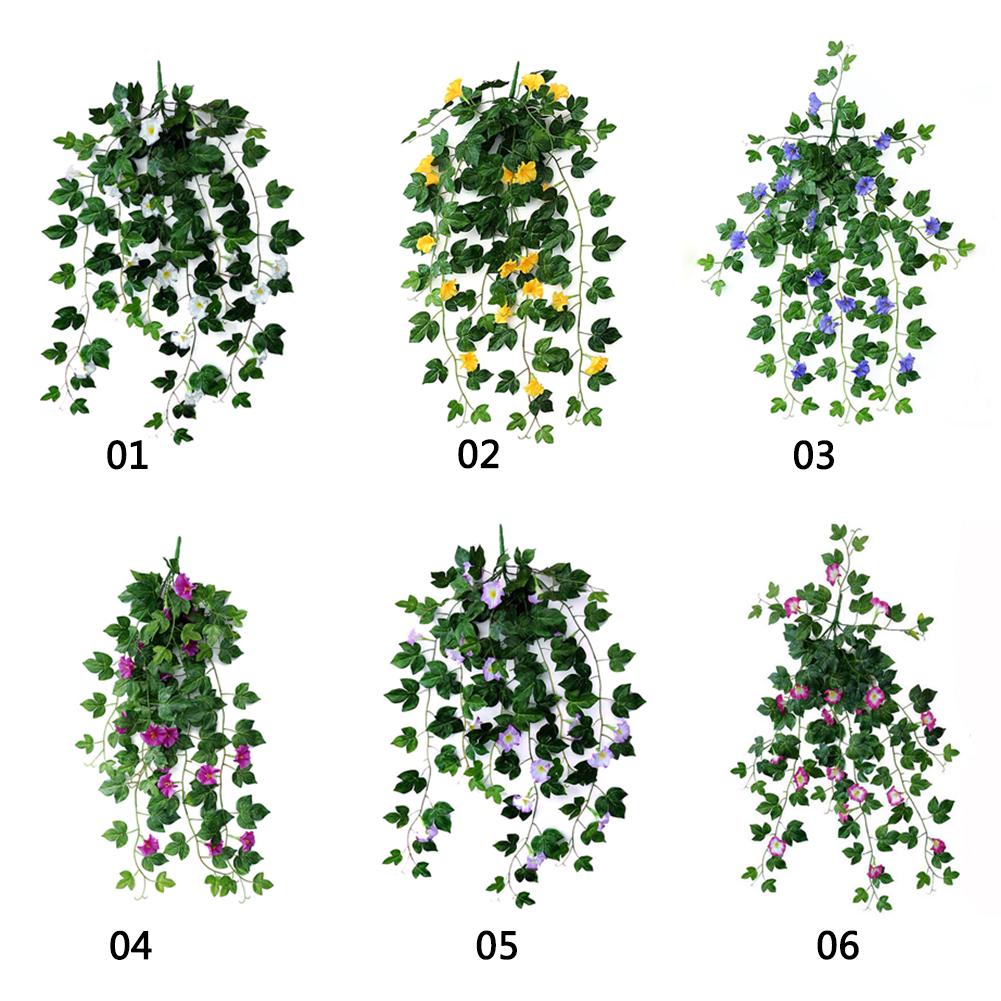 Artificial Morning Glory Vine Simulation Flower Vines Garland for Stairway Outdoor Fence