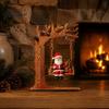Unique Wood Craft Gift Wooden Swing Ornament with Santa Claus/Bear for Christmas, Tabletop Natural Grain Ornaments Claus Figurine Home Living