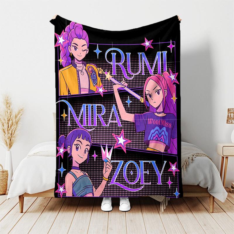 1pc Blanket Kpop Hunter5 Print Design, Lightweight Blanket for Sofa, Bed- Soft &Warm, Gift for All Seasons like Christmas, Halloween