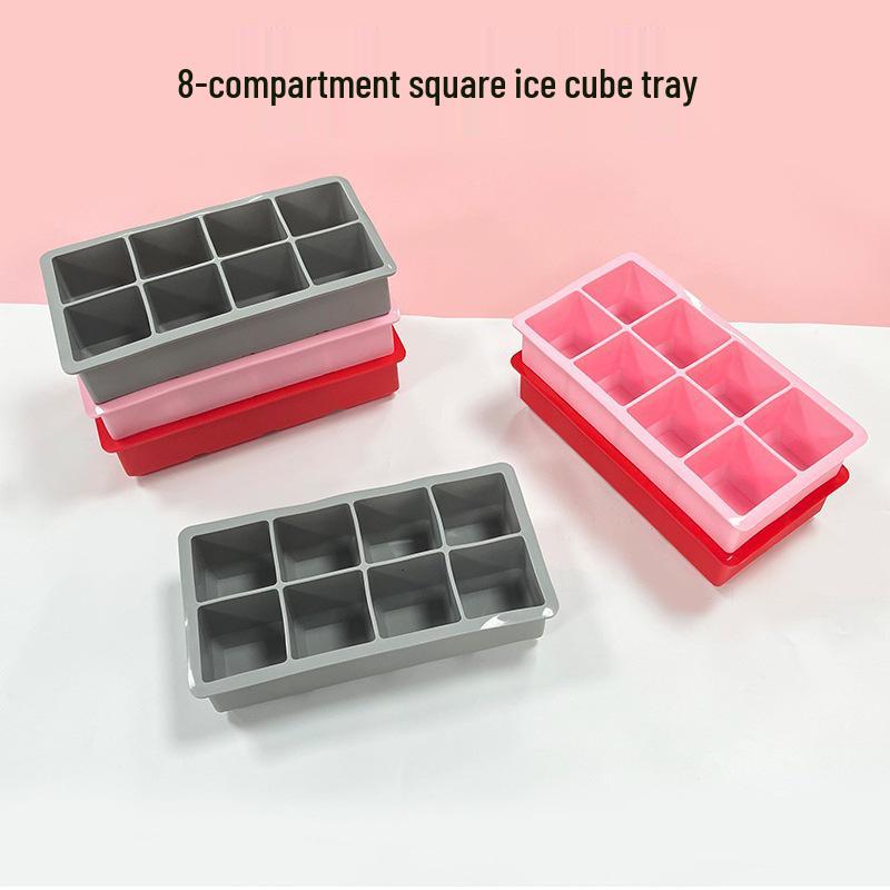 Silicone Ice Cube Tray Mold with 6, 8, or 15 Grids for Square and Ball Shaped Ice Cubes