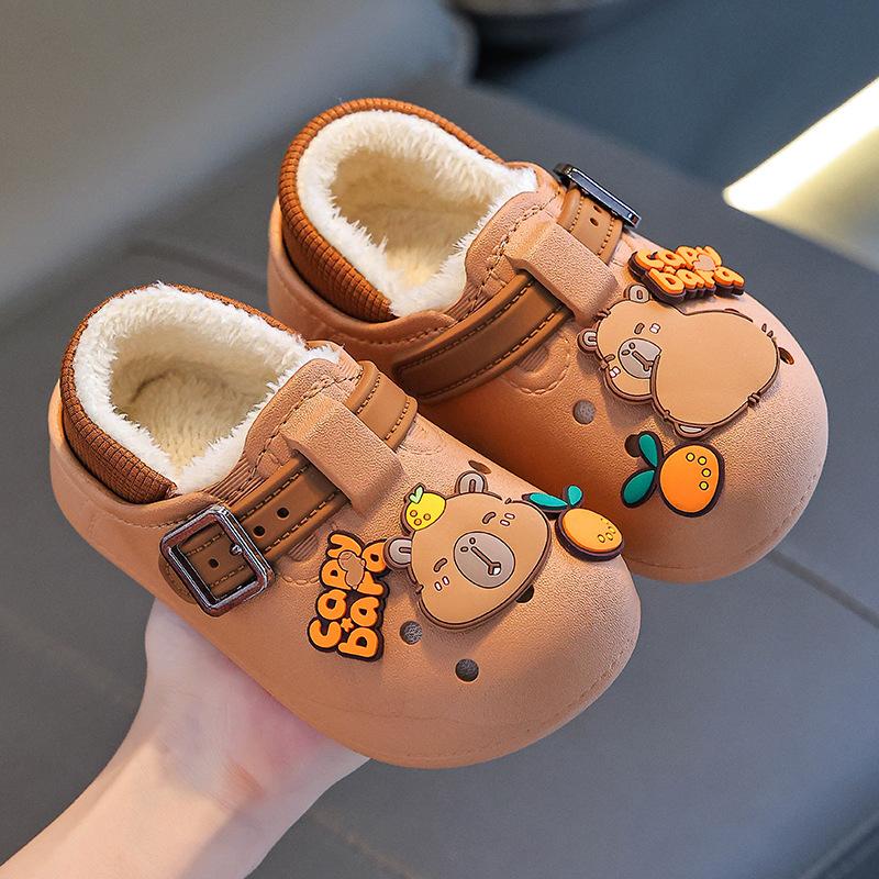 Autumn and Winter Children's Bags and Cotton Shoes for Boys and Girls, Middle-aged and Older Children, Home Children's Cotton Slippers
