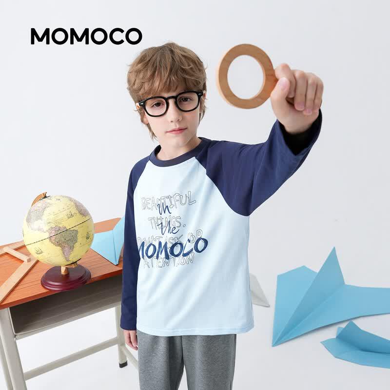 MOMOCO Boys' Blue Long Sleeve T-Shirt