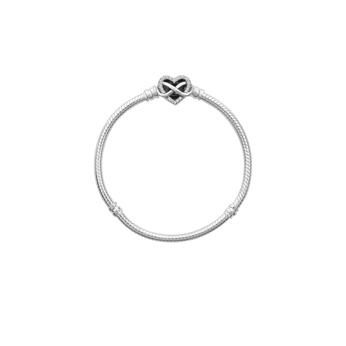 Pandora Shining Forever Together Snake Chain Bracelet Unisex Bracelet Silver 592645C01 Box,19