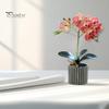 Artificial Potted Plant Faux Moth Orchid Bonsai Desktop Artificial Potted Phalaenopsis Flowers for Home Dining Table Office Desk Decoration