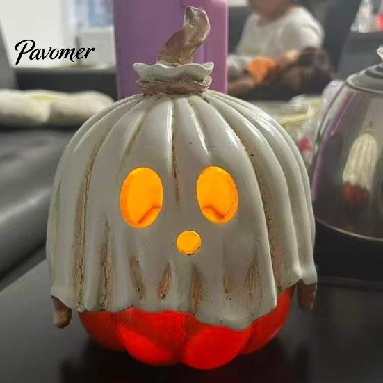 Halloween Pompoen Decor Verlichte Geest Decoratie, Vintage Afneembare Lamp met Feestelijke Tafel LED Kaars voor Keukentafel Schouw Feest Binnen Huis