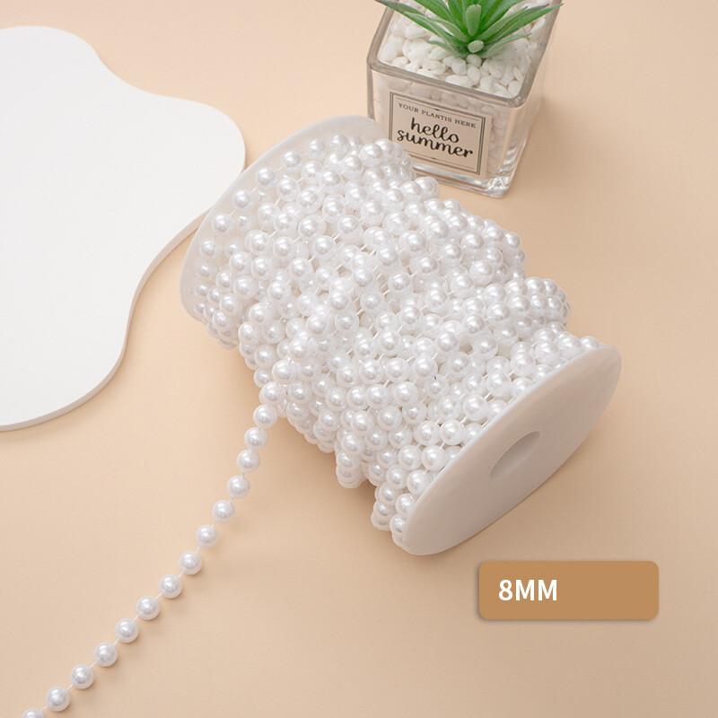 5M Artificial Imitation Pearl Round Beads Chain Wedding Flower Home Decoration DIY Wedding Bridal Bouquet Flower Decor