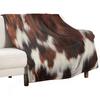 Cow Skin Texture Series Digital-printed Polyester Bedroom Velvet Flannel Cover Blanket Fleece Soft Sofa Cover Blankets for Beds