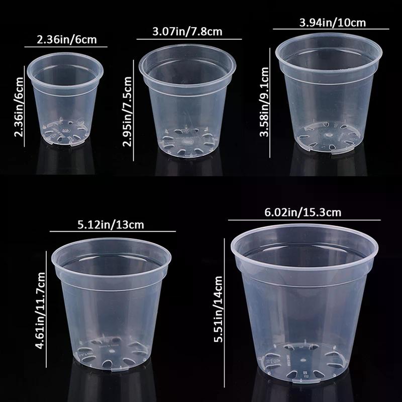 Runder Pflanztopf Orchideen Anzuchtbehälter Pflanzgefäß Transparentes Orchideen Gefäß Rund Mehrere Größen Ablauflöcher Töpfe