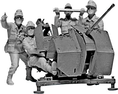 ICM 2cm Flak 38 Crew Plastic Model 35718 1/35 W/shooting (cannon)