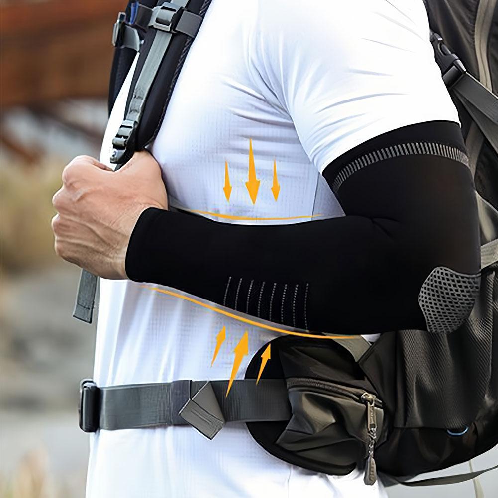 1Pair Men's Summer Ice Silk Sun Protection Ice Sleeves Cool and Breathable Outdoor Sports Cycling Fishing Arm Protection Long Sleeves