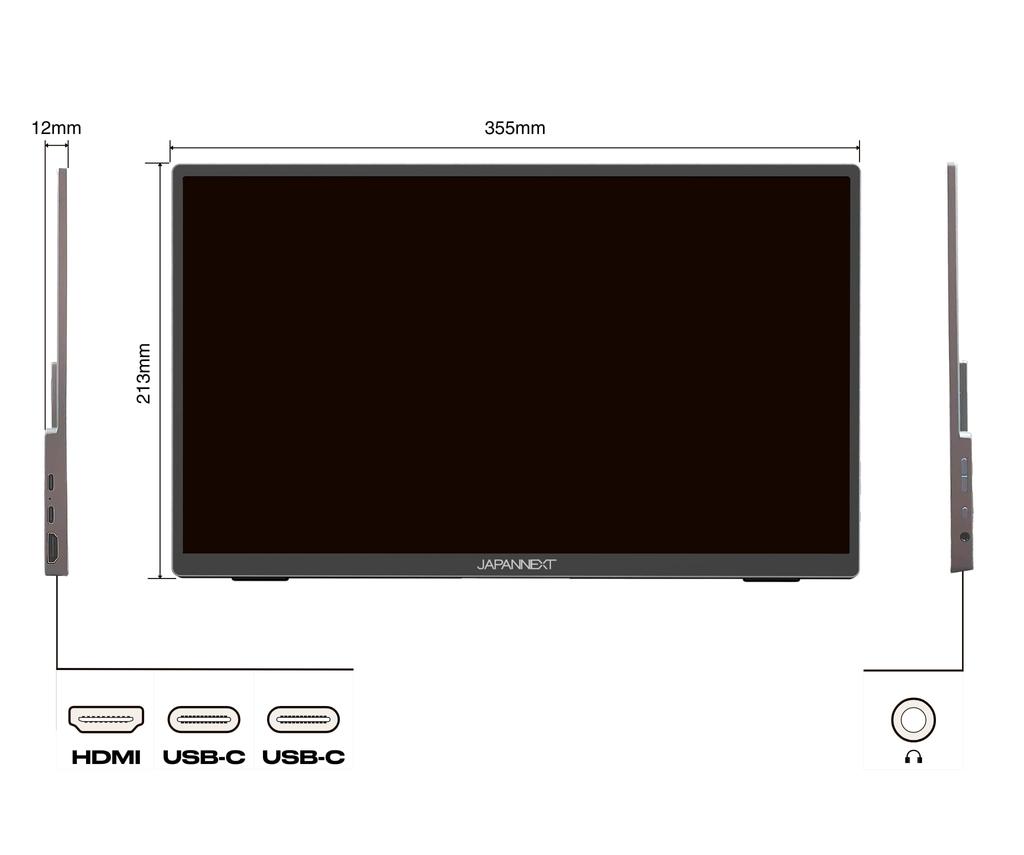 JAPANNEXT inch mobile monitor IPS panel full HD 1920x1080 resolution 15.6 (USB/Type C/PC compatible/built-in speaker/sRGB100%/non-glossy)