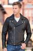 Genuine Handmade Black Leather Men's Biker Motorcycle Stylish Lambskin Jacket