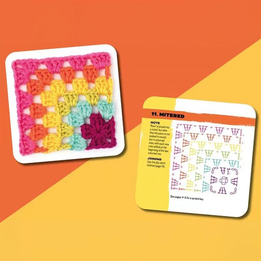 50 Mix & Matchs Designs Knitting Kit DIY Knitted Pattern Cards Set Crochet Patterns for Adults DIY Grandma Knitted Pattern Set