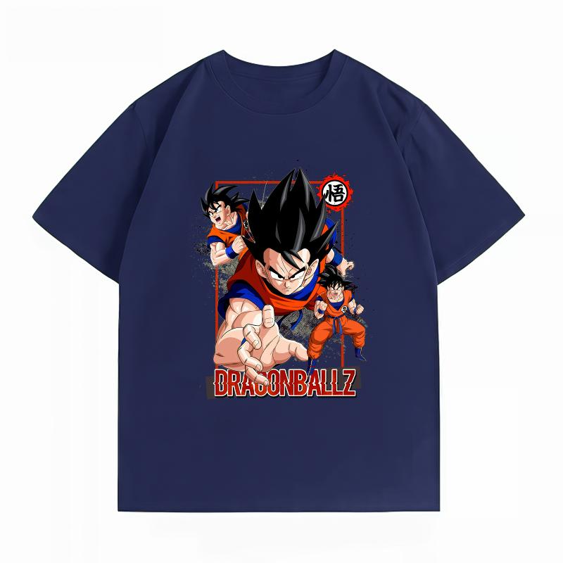 Dragon Ball Z Goku Multiple Forms Print T-Shirt Casual Short Sleeve Cotton Anime Streetwear Unisex's T-Shirt