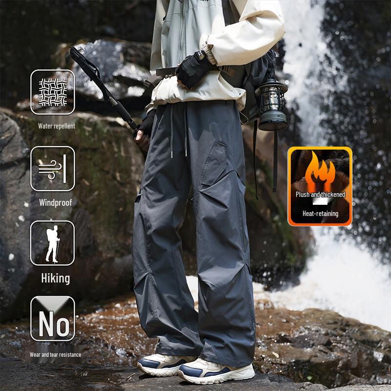 PLAYBOY Men's Fleece Lined Straight Leg Cargo Pants