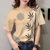 Modisches Damen Rundhals Kurzarm 3D Lässiges Farbprint Lässiges Kurzarm Rundhals T-Shirt