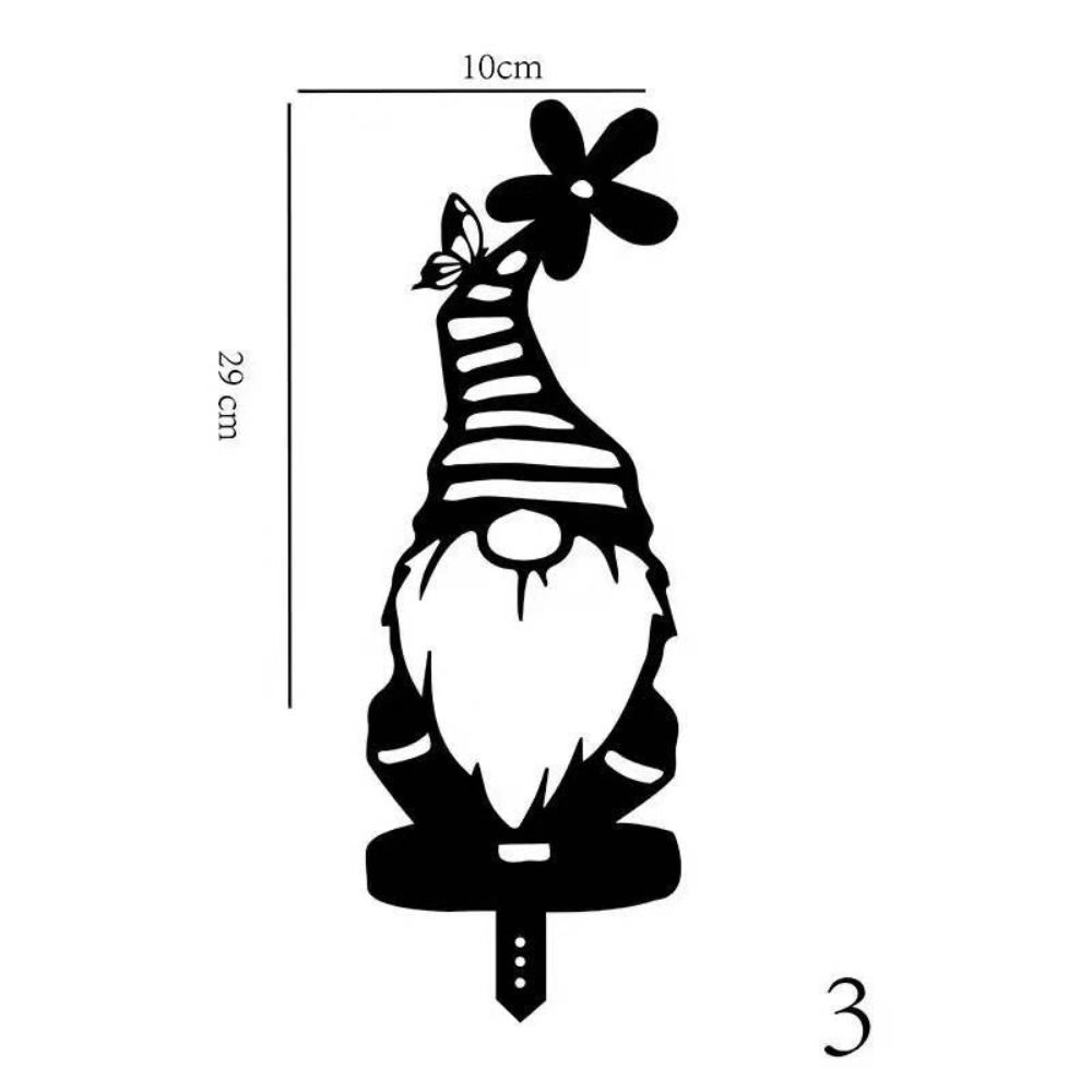 Acrylic Gnome Sign Branch Gnome Ground Sign Gnome Silhouette Garden Gnomes Stake Lawn