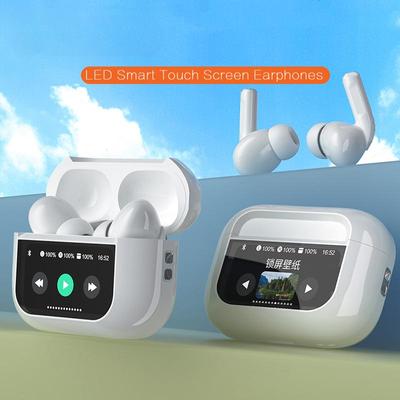 A8PRO TWS Smart Bluetooth 5.3 Earphones LED Touch Screen Equalizer Volume Control HiFi Stereo ANC Noise Cancel Headphone For All Smartphones
