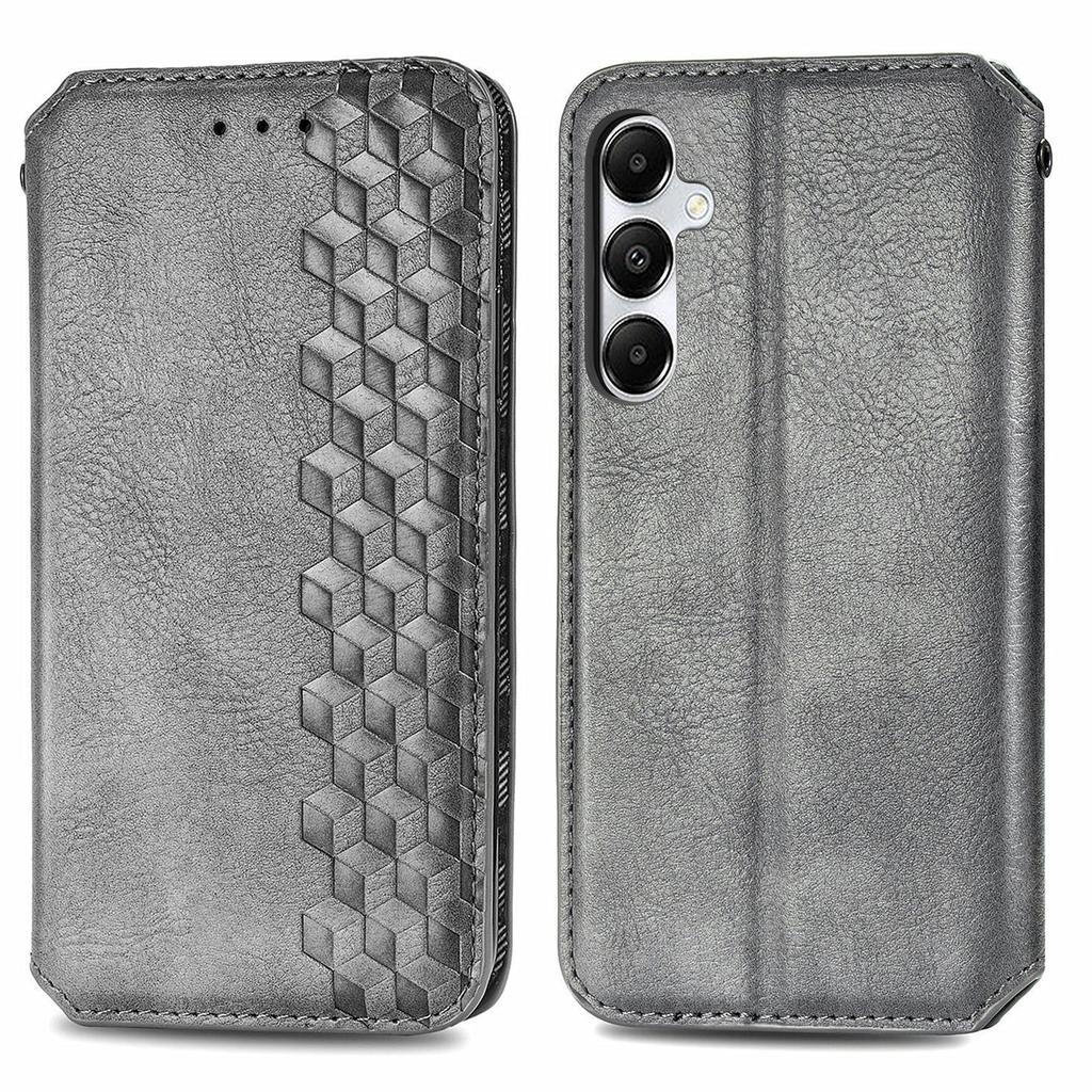 For Samsung Galaxy A55 5G PU Leather Case Rhombus Imprint Wallet Stand Phone Cover