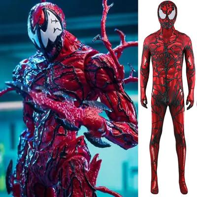 Carnage Cosplay Úžasný kostým Superhrdina 3D tištěný Spandex Červený Venom Zenzai oblek Halloweenský kostým pro dospělé děti