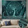 Starry Moon Tree Pattern Tapestry Wall Hanging for Bedroom, Living Room, Dorm, Home Decor Aesthetic Tapestry