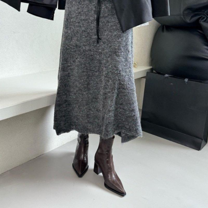 Fashion High-heeled Pointed Short Boots Women Autumn New European American Thick-heeled Bare Boots Retro Brown High-heeled Women's shoes